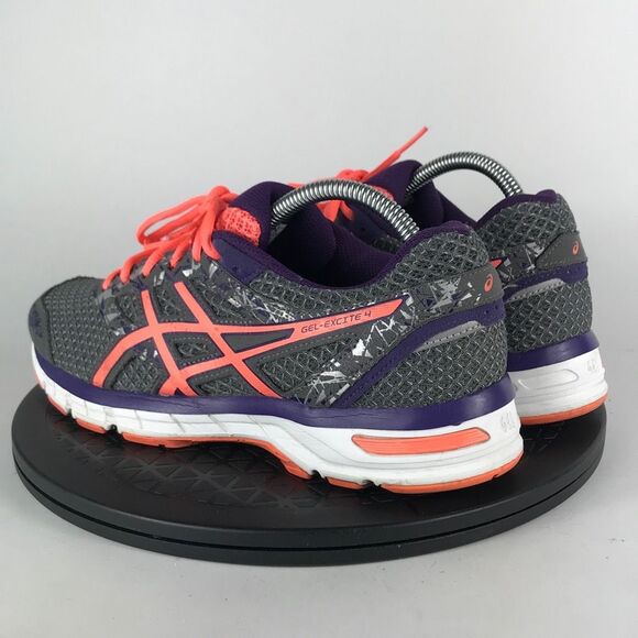 Asics Gel-Excite 4 Gray/Orange Athletic Running Shoes T6E8N Women’s Size 9.5 - Picture 7 of 12